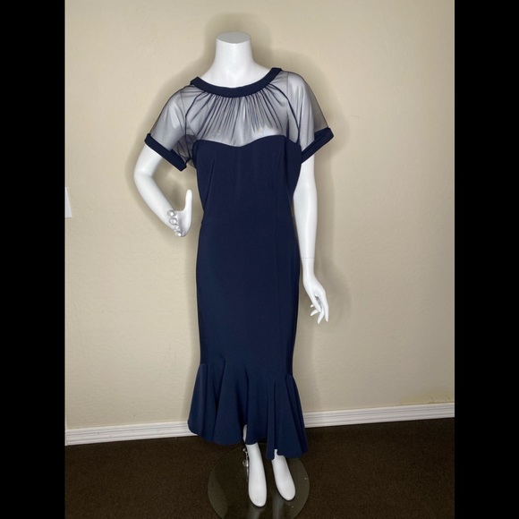 MAGGIE LONDON NAVY BLUE COCKTAIL DRESS PLUS SIZE 18 - Picture 1 of 11